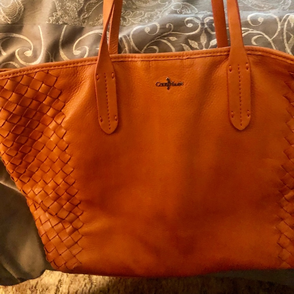 Orange Cole Haan tote bag